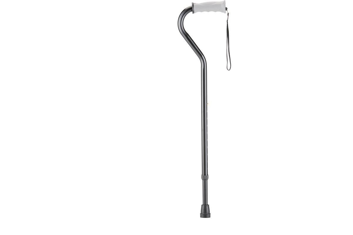 Offset Cane with Soft Grip Handle - Black